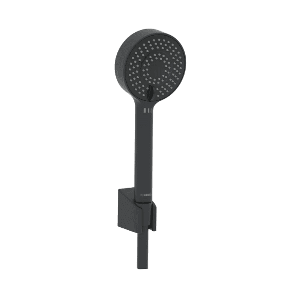 Hansa HansaBasicjet handdoucheset 95 mm - 3 stralen - zwart mat (bestaat uit: handdouche - doucheflexibel 1500 mm - wandhouder) - prijs per set