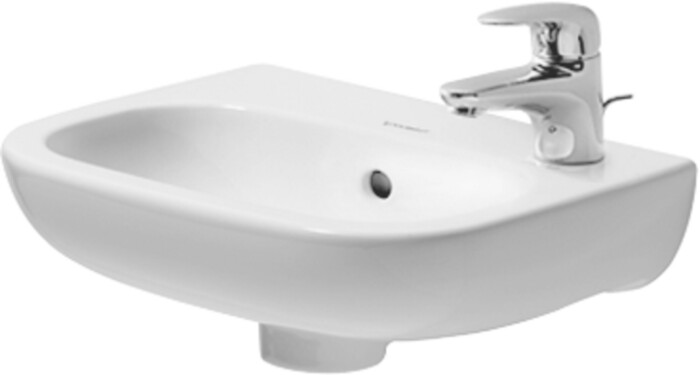 Duravit D-code handenwasser 360 x 270 mm - met kraangat rechts - met overloop - wit