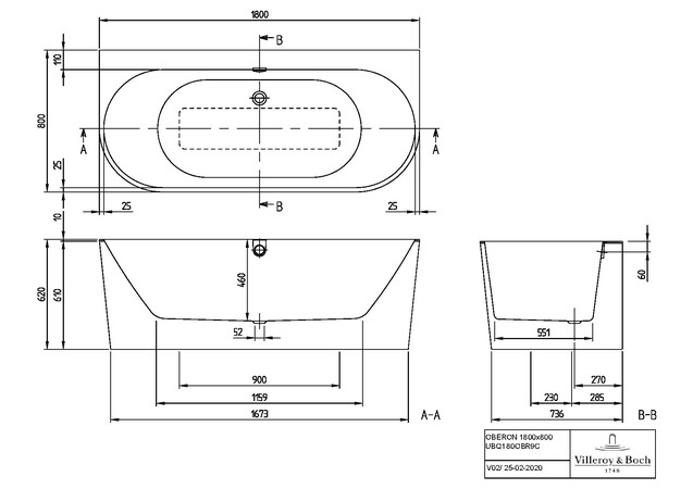 Bad Villeroy & Boch Oberon 2.0 Back-to-wall