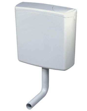 Geberit spoelreservoir laaghangend 6-9l - wit - met 1 spoeltoets en spoelbocht
