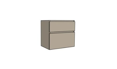 Easylux Klaire 65 - wastafelonderkast met 2 laden 700 x 435 x 650 mm - uitsparing in het midden - linnen