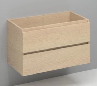 Easylux Kivu wastafelonderkast met 2 lades greeploos 900 x 475 x 520 mm - smoked oak - rechtse uitsnijding
