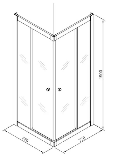 Easylux Free Basic hoekinstap 800 x 1900 mm transparant - chroom