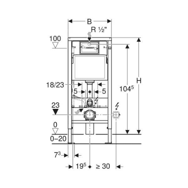 Geberit Duofix Basic UP100 (1120 mm) met Delta inbouwreservoir 12 cm