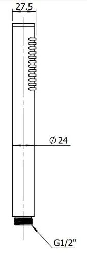 Easylux Vivo staafhanddouche 1jet - zwart mat