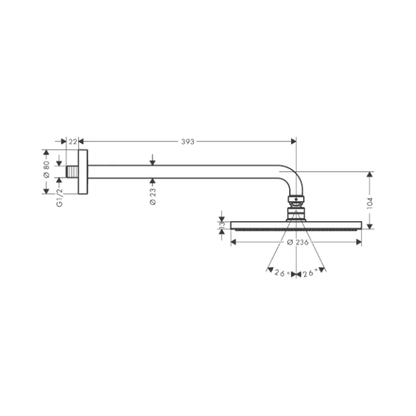 Hansgrohe Raindance Select S 240 1jet hoofddouche 240 mm met douchearm Powderrain - chroom