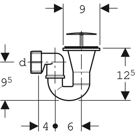 Geberit Standard PP douchesifon 65 mm - chroom