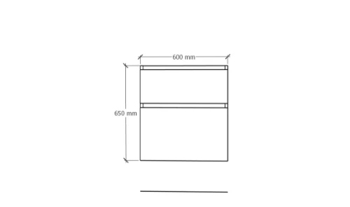 Easylux Klaire 65 - wastafelonderkast met 2 laden 600 x 435 x 650 mm - uitsparing in het midden - soft