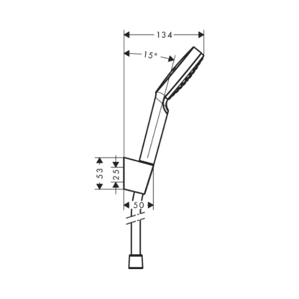 Hansgrohe Crometta 1jet handdoucheset - wit/chroom - porter s wandhouder - doucheflexibel 1/2 x 1250 mm