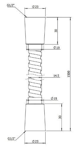 Easylux Vivo doucheflexibel 1/2 x 1500 mm - Brushed Nikkel PVD