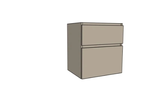 Easylux Klaire 65 - wastafelonderkast met 2 laden 600 x 435 x 650 mm - uitsparing in het midden - soft