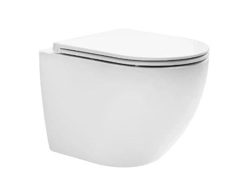 Easylux Maki hangtoilet Cycloneflush rimless PACK (hangtoilet + zitting met softclose) - zonder spoelrand - wit mat - 520 x 365 mm