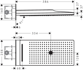 Axor Showersolutions hoofddouche 3jet 250 x 580 mm - wandmodel - wandmodel - chroom