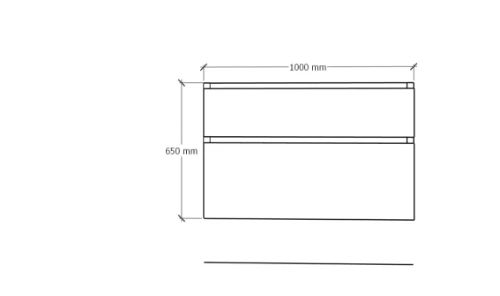 Easylux Klaire 65 - wastafelonderkast met 2 laden 1000 x 435 x 650 mm - uitsparing in het midden - wit