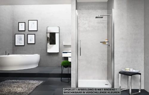 Novellini Young 2 1B douchedraaideur 870 x 2000 mm - mat chroom - transparant (regelbaar 870-910 mm)