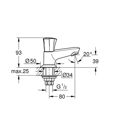 Grohe Costa L koudwaterkraan - chroom
