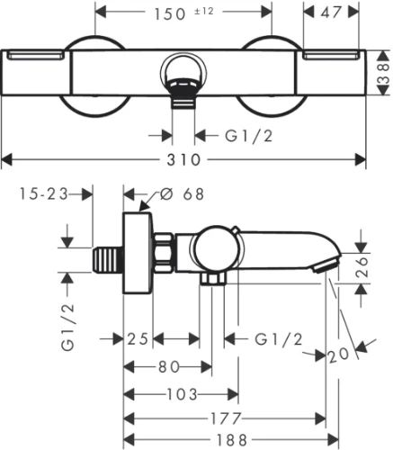 Hansgrohe Ecostat Element badthermostaat - chroom