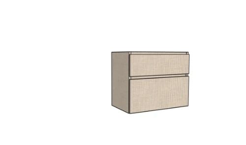 Easylux Klaire 65 - wastafelonderkast met 2 laden 800 x 435 x 650 mm - uitsparing in het midden - linnen