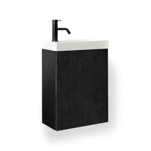 Easylux Thiny wastafelonderkast met 1 deur links 400 x 220 x 520 mm - raven oak
