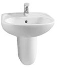 Easylux Normus wastafel 600 x 450 mm - met overloop - wit antibacterieel