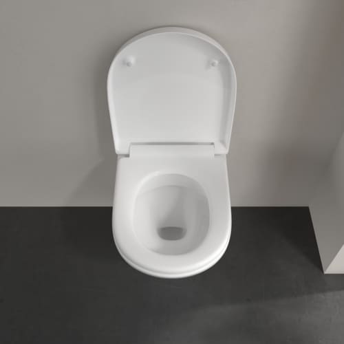 Villeroy & Boch O.Novo compact hangtoilet PACK DirectFlush (Hangtoilet + zitting met softclose) zonder spoelrand - wit - B360xD490 mm