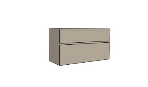 Easylux Klaire 65 - wastafelonderkast met 2 laden 1200 x 435 x 650 mm - uitsparing links - soft