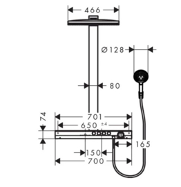 Hansgrohe Rainmaker Select 460 Showerpipe 3jet Ecosmart douchesysteem met douchethermostaat - chroom