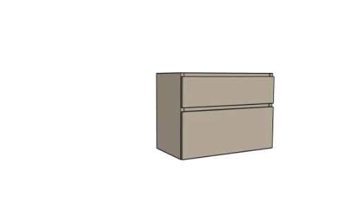 Easylux Klaire 65 - wastafelonderkast met 2 laden 900 x 435 x 650 mm - uitsparing in het midden - soft