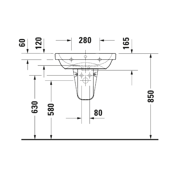 Lavabo Duravit D-Code 550 x 430 mm