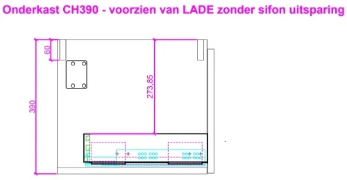 Easylux Klaire 39 - wastafelonderkast met 1 lade 1000 x 435 x 390 mm - wit