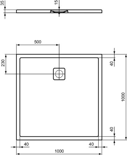 Ideal Standard Ultra Flat Evo douchebak 1000 x 1000 x 35 mm - wit mat