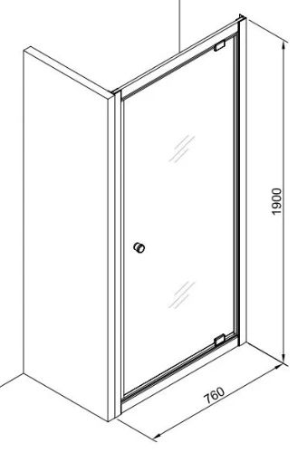 Easylux Free Basic douchedraaideur 800 x 1900 mm transparant - chroom