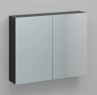 Easylux Kivu spiegelkast zonder verlichting met 2 deuren 2 portes 900 x 720 x 160 mm - raven oak - exclusief combibox