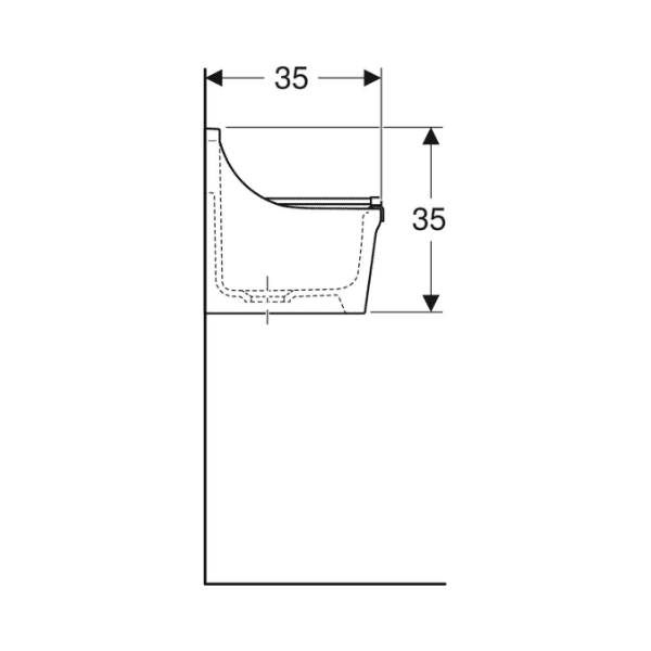Geberit 300 Basic Norma uitgietbak 450 x 350 mm - wit - zonder overloop - met gaten voor emmerrooster