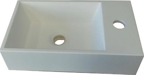 Easylux Thiny handenwasser solid surface 400 x 220 mm - wit mat - kraangat rechts