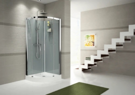 NOVELLINI verdi r 90 ther.meng.douchebak hoog helder glas chroom/grijs