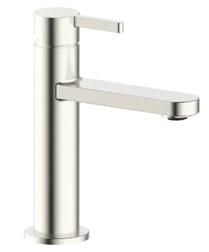Easylux Vivo wastafelmengkraan met coldstart - rechte uitloop - zonder lediging - Brushed Nikkel