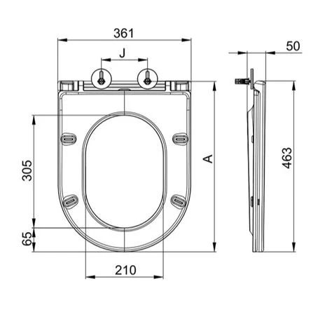 Easylux Brio/Maki toiletzitting met softclose en quick release - wit