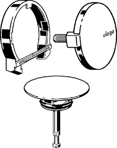 Viega Multiplex Trio kleurset - chroom - model 6162.01 - draaiknop en stop