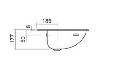 Alape EW3 plaatstaal inbouwwastafel 470 x 470 mm - met kraangat - met overloop - wit