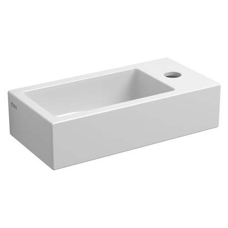 Clou Flush 3 handenwasser rechts 360 x 180 x 90 mm - wit - porselein - met kraangat en plug