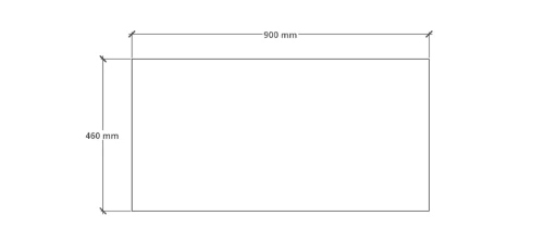 Easylux Klaire top - HPL wastafelblad 900 x 460 x 18 mm - zonder uitsparing - soft