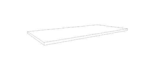 Easylux Klaire top - HPL wastafelblad 900 x 460 x 18 mm - zonder uitsparing - wit