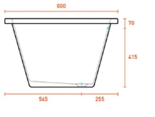 Easylux Helios bad composiet 1800 x 800 mm - wit mat - zonder poten