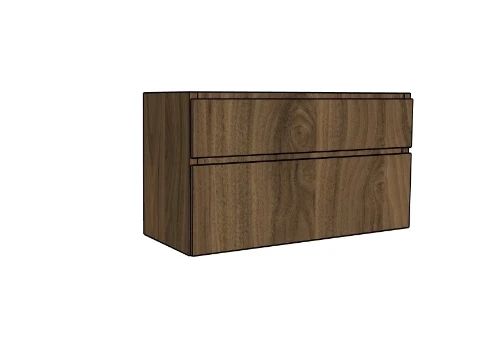 Easylux Klaire 65 - wastafelonderkast met 2 laden 1200 x 435 x 650 mm - uitsparing in het midden - walnut