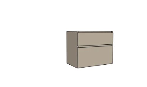 Easylux Klaire 65 - wastafelonderkast met 2 laden 800 x 435 x 650 mm - uitsparing in het midden - soft