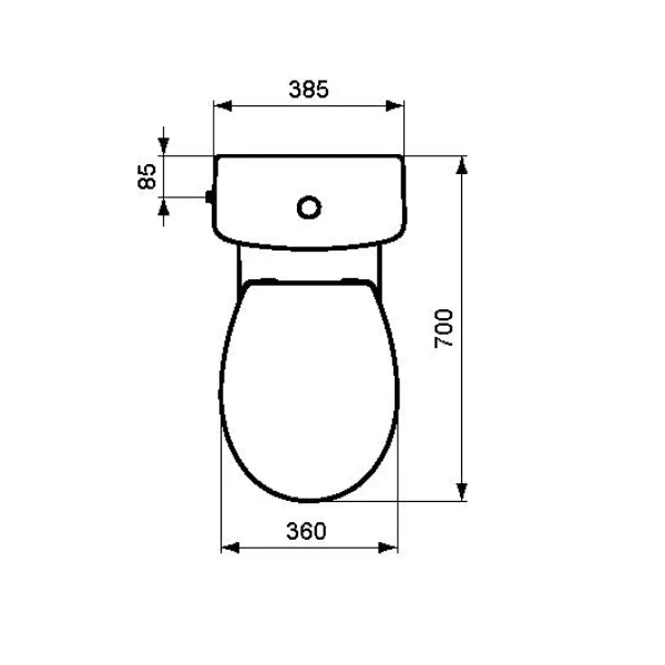 Easylux Alpha staand toilet 360 x 700 mm - wit - uitgang H - verhoogd