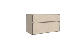Easylux Klaire 65 - wastafelonderkast met 2 laden 1200 x 435 x 650 mm - uitsparing in het midden - linnen