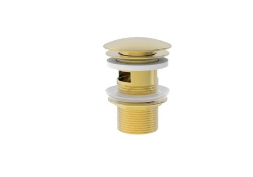 Easylux Vivo afvoerplug met overloop - click-clack - open plug - Brushed Gold PVD
