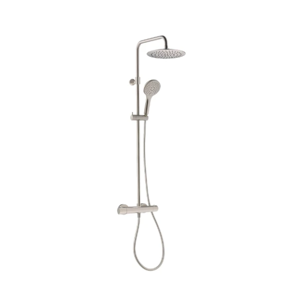 Easylux Rondo showerset Safetouch in hoogte verstelbaar (815-1165mm) - brushed nikkel PVD - Belgaqua gekeurd